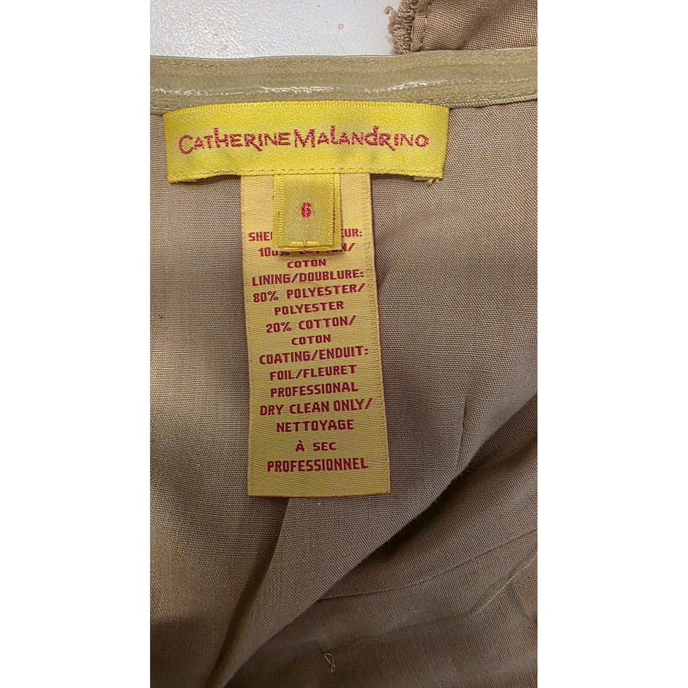 Catherine Malandrino Beige Lace Bodice Pleated Skirt Fit Flare Dress Size 6 - Picture 6 of 11
